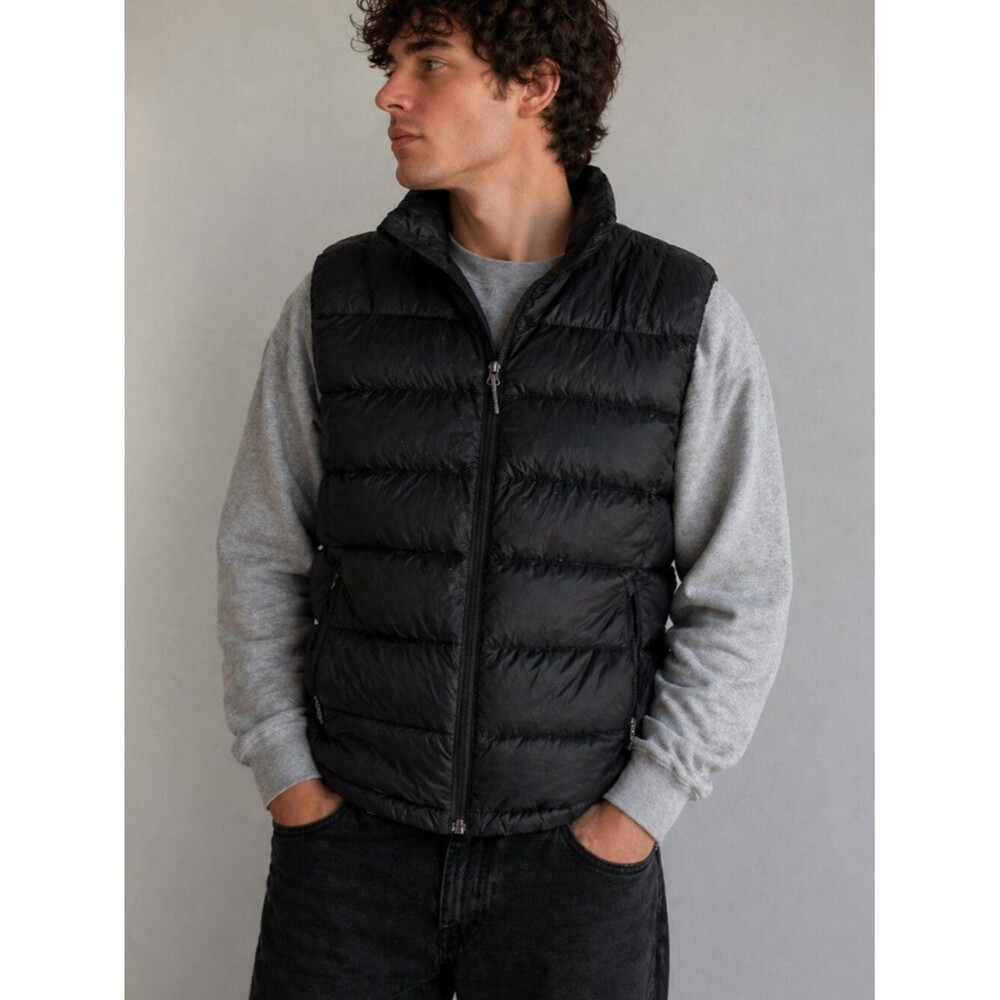 REI Co-op Vest Mens XL Black 650 Down Puffer Quilted Full Zip Lightweight